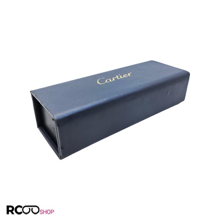 کیف عینک طوسی رنگ کارتیه Cartier اهنربایی و مستطیلی مدل 991806